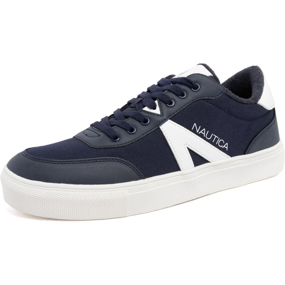 imageNautica Mens Casual Shoe Classic LaceUp Low Top Loafer Fashion Sneaker  in Medium amp Wide Width SizesNavymuna