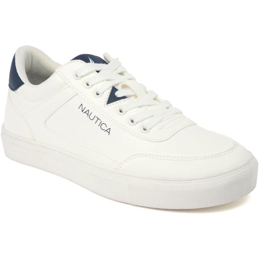 imageNautica Mens Casual Shoe Classic LaceUp Low Top Loafer Fashion Sneaker in Medium amp Wide Width SizesWhitejansen