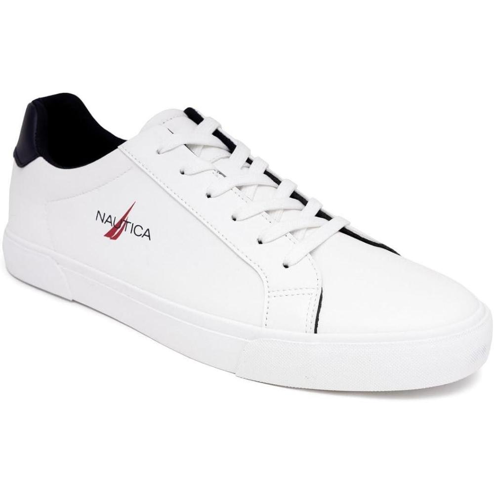 imageNautica Mens Casual Shoe Classic LaceUp Low Top Loafer Fashion Sneaker  in Medium amp Wide Width SizesWhitemyton 2
