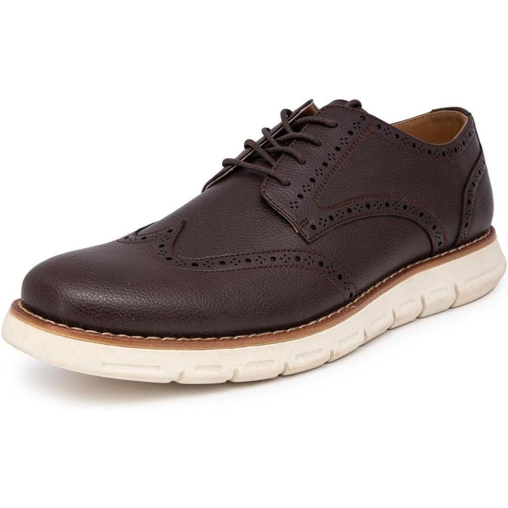 imageNautica Mens Knit Dress Oxford Dress Sneakers Breathable Stylish Lightweight amp Comfortable Ideal for Business or WalkingBrown Pebbled
