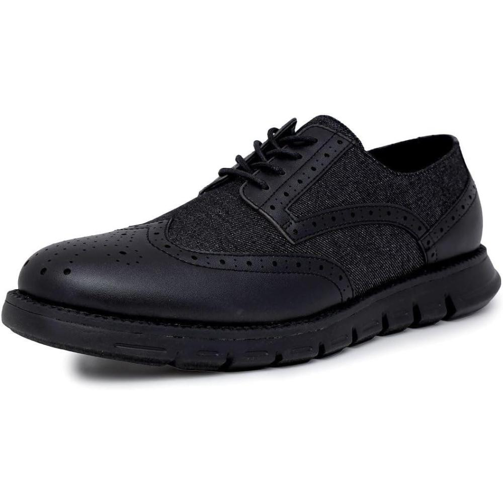 imageNautica Mens Knit Dress Oxford Dress Sneakers Breathable Stylish Lightweight amp Comfortable Ideal for Business or WalkingDenim Black Smooth