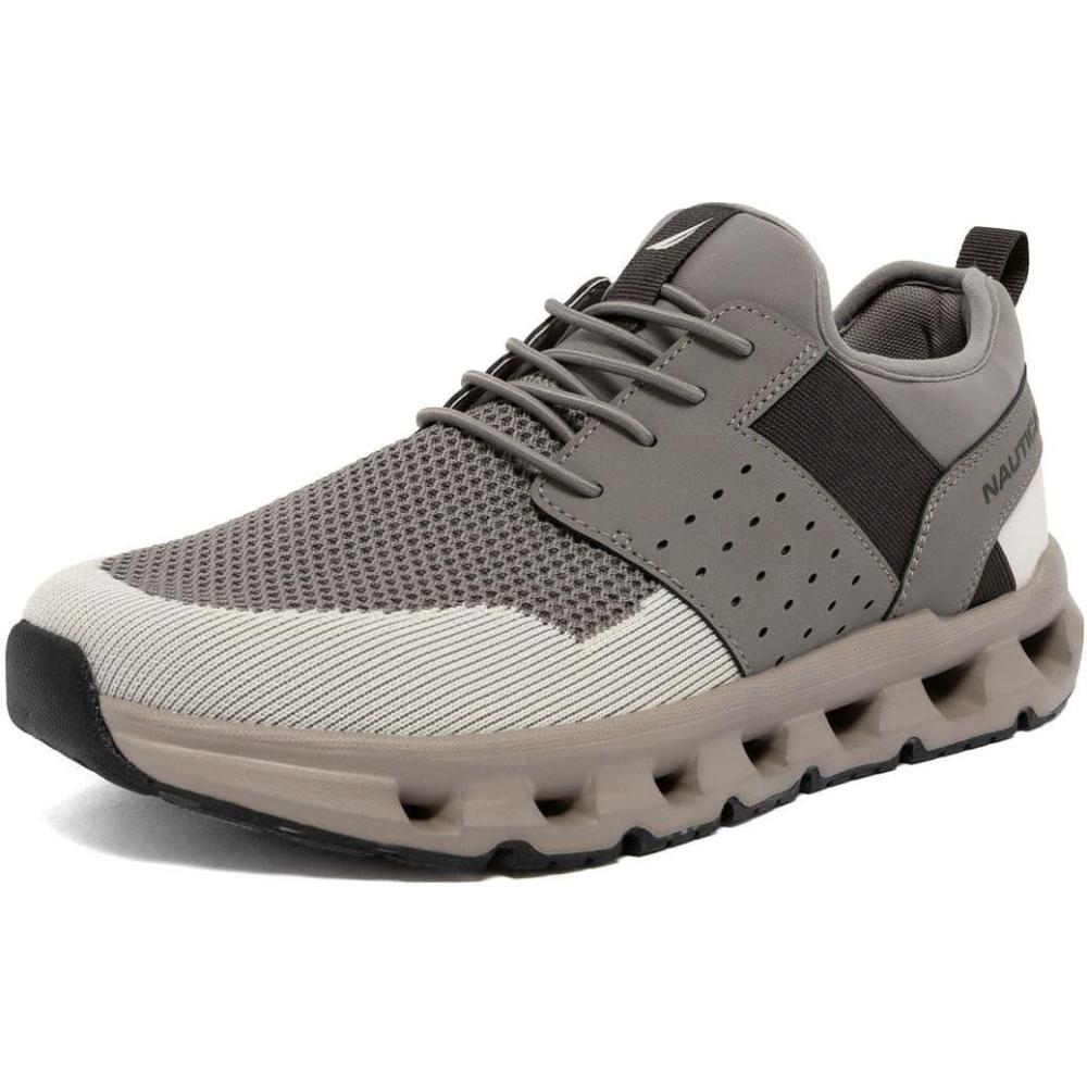 imageNautica Mens Running Sneakers Sport Fashion LaceUp Athletic Soft Shoes for Gym Tennis Men Cushioned Breathable Lightweight amp ComfortableAsh Taupe Zer