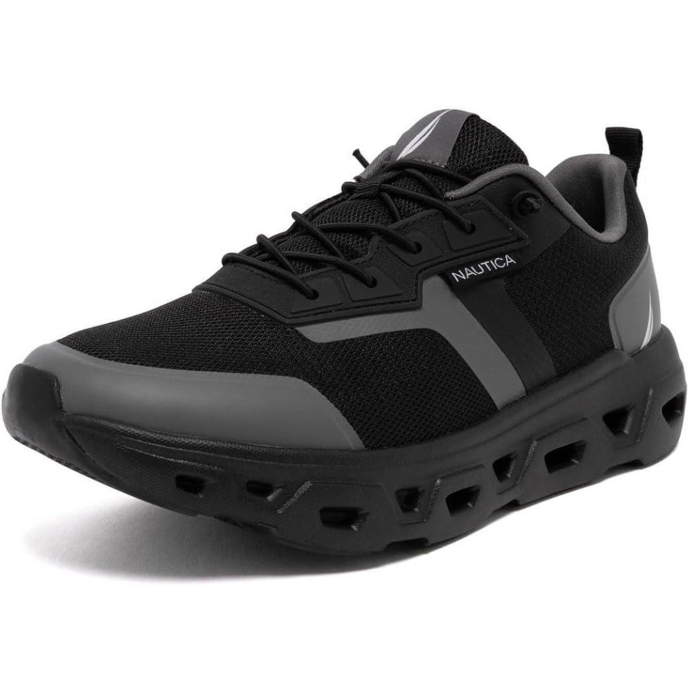 imageNautica Mens Running Sneakers Sport Fashion LaceUp Athletic Soft Shoes for Gym Tennis Men Cushioned Breathable Lightweight amp ComfortableBlack Charcoal Kamilo