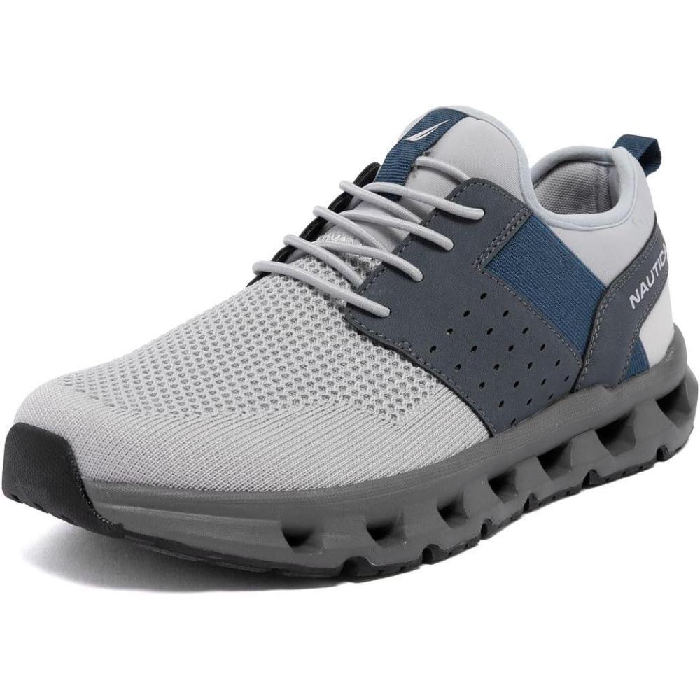 imageNautica Mens Running Sneakers Sport Fashion LaceUp Athletic Soft Shoes for Gym Tennis Men Cushioned Breathable Lightweight amp ComfortableGrey Slate Zer