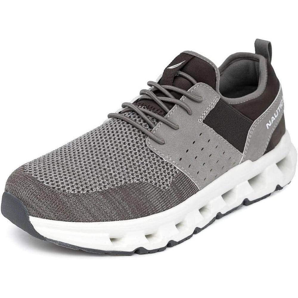 imageNautica Mens Running Sneakers Sport Fashion LaceUp Athletic Soft Shoes for Gym Tennis Men Cushioned Breathable Lightweight amp ComfortableGrey Stone Zer