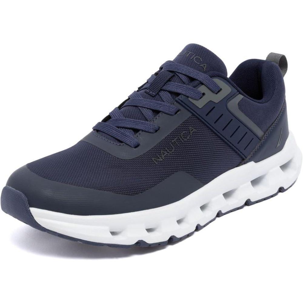 imageNautica Mens Running Sneakers Sport Fashion LaceUp Athletic Soft Shoes for Gym Tennis Men Cushioned Breathable Lightweight amp ComfortableNavy Charcoalbolang