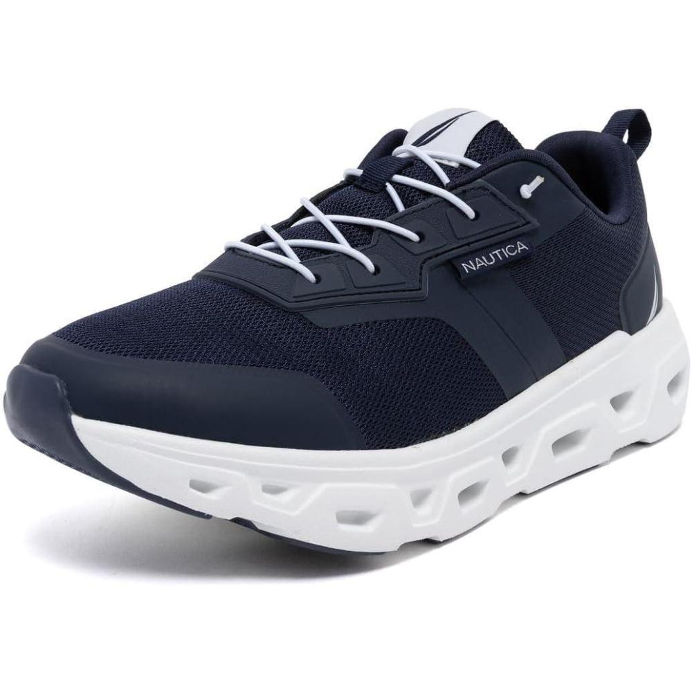 imageNautica Mens Running Sneakers Sport Fashion LaceUp Athletic Soft Shoes for Gym Tennis Men Cushioned Breathable Lightweight amp ComfortableNavy White Kamilo