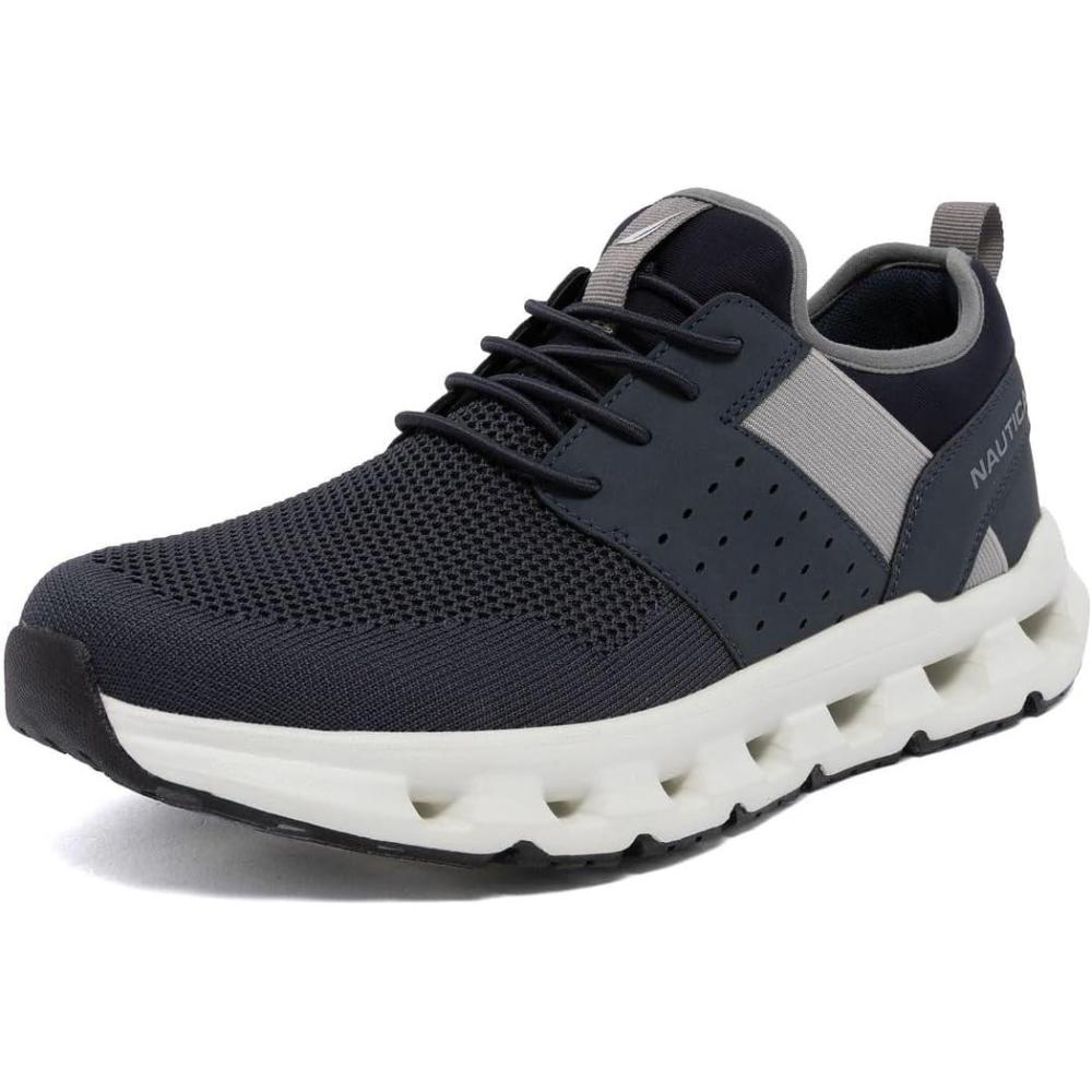 imageNautica Mens Running Sneakers Sport Fashion LaceUp Athletic Soft Shoes for Gym Tennis Men Cushioned Breathable Lightweight amp ComfortableNavy Zer