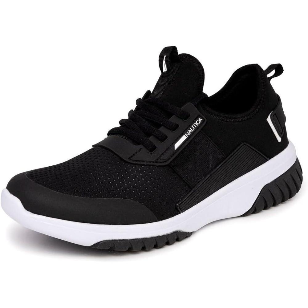 imageNautica Mens Sneakers Athletic Comfortable Casual LaceUp Fashion Walking ShoesBlack White Geoff