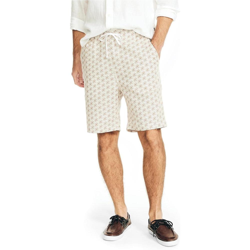 imageNautica Mens Sustainably Crafted 85 Printed Cabana ShortSail White