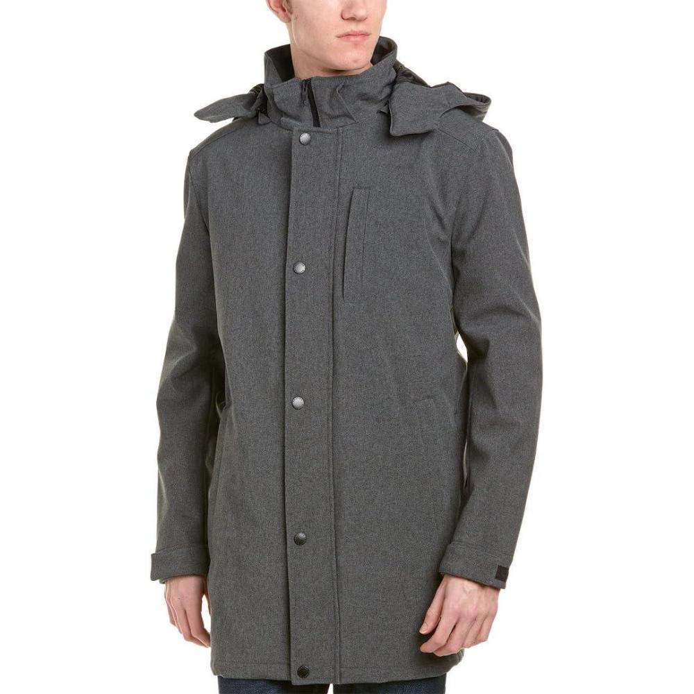 imageNautica Mens Wool Jacket Diamond Quilted Lining Polyfill Insulation Snap amp Zip ClosureHeather Grey
