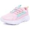 imageNautica Kids Boys and Girls Athletic SlipOn Sneakers Lightweight Bungee Running Shoes for Toddler Little Kid and Big KidPink Blue Lime