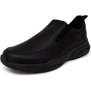 Nautica Black Non Slip Slip On/Lace-Up Work Shoes, Safety Water Resistant Chef Kitchen Trabajo Zapatos Restaurant or Food Service Sneakers – Comfortable and Lightweight for Men and Women(Orwell-black)
