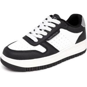 Nautica Boys Low-Top Sneakers, Basketball Tennis Shoes for Kids, Outdoor School Running Shoes – Sizes for Big Kid/Little Kid(Black Silver-ivan)
