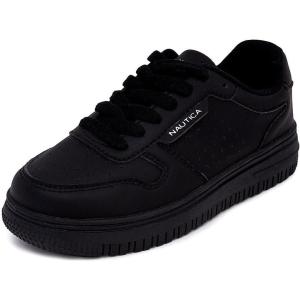 Nautica Boys Low-Top Sneakers, Basketball Tennis Shoes for Kids, Outdoor School Running Shoes – Sizes for Big Kid/Little Kid(Black-ivan)
