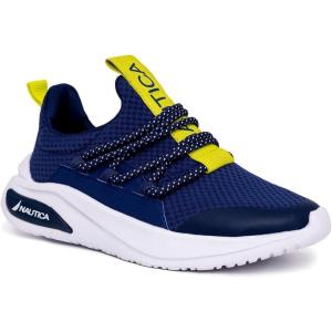 Nautica Kids Athletic Slip-On Sneakers – Comfortable Bungee Running Shoes for Boys and Girls – Stylish and Supportive Footwear for Active Kids (Big Kid/Little Kid/Toddler)(Cobalt Lime)