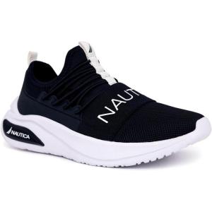 Nautica Kids Athletic Slip-On Sneakers – Comfortable Bungee Running Shoes for Boys and Girls – Stylish and Supportive Footwear for Active Kids (Big Kid/Little Kid/Toddler)(Navy White-summr)