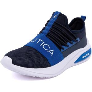 Nautica Kids Athletic Slip-On Sneakers – Comfortable Bungee Running Shoes for Boys and Girls – Stylish and Supportive Footwear for Active Kids (Big Kid/Little Kid/Toddler)(Navy Cobalt-summr)