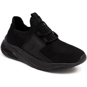 Nautica Kids Athletic Slip-On Sneakers – Comfortable Bungee Running Shoes for Boys and Girls – Stylish and Supportive Footwear for Active Kids (Big Kid/Little Kid/Toddler)(Black Mono 2)
