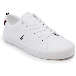 Nautica Kids Boys Lace-Up Fashion Sneakers Low-Top Dress Shoes for Youth – (Big Kid/Little Kid)(White Graves)
