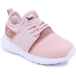 Nautica Kids Boys and Girls Athletic Slip-On Sneakers, Lightweight Bungee Running Shoes for Toddler, Little Kid, and Big Kid(Rose Gold Kappil)