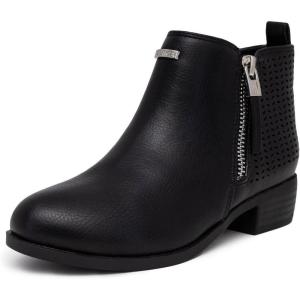 Nautica Kids Girls Ankle Bootie With Side Buckle and Zipper, Dress Boot -For Youth & Toddler (Toddler/Little/Big Kids)(Inara Black)