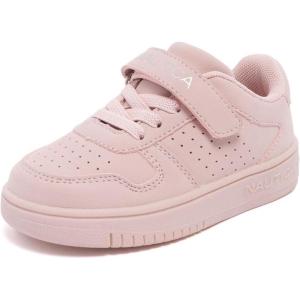 Nautica Kids Girls Sneakers with Adjustable Strap and Bungee Straps | Comfortable Casual Shoes (Toddler/Little Kid)(Blush-stafford)