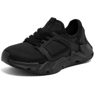 Nautica Kids Running Sneakers | Comfortable Shoes for Boys and Girls | Sizes for Big & Little Kids -(Lace-Up/Bungee) Manalapin(Black Mono-mazi)