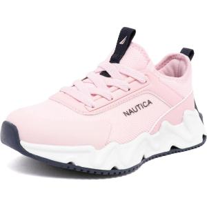 Nautica Kids Running Sneakers | Comfortable Shoes for Boys and Girls | Sizes for Big & Little Kids -(Lace-Up/Bungee) Manalapin(Pink Navy)