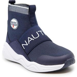Nautica Kids Silas High-Top Sock Slip-On Sneaker with Extra Ankle Support |Boy – Girl|(Big Kid – Little Kid – Toddler)(Navy)