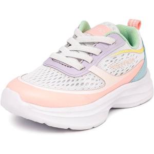 Nautica Kids Sneakers for Boys & Girls – Max Cushion Fashion Running & Walking Shoes Lace-Up/Bungee (Toddler/Little Kid/Big Kid)(White Pastel)