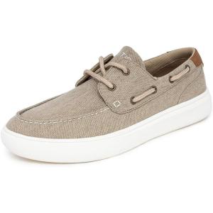 Nautica Men’s Boat Shoe Casual Loafers Comfort Sneaker – Walking Moccasin (Slip-On/Lace-Up)(Taupe Canvas)