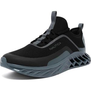 Nautica Men’s Casual Fashion Sneakers – Lightweight Lace-Up Athletic Walking Shoes for Gym & Tennis, Comfortable(Black Blue-wyern)