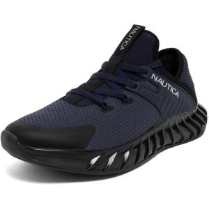 Nautica Men’s Casual Fashion Sneakers – Lightweight Lace-Up Athletic Walking Shoes for Gym & Tennis, Comfortable(Navy Black-kediri)