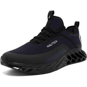 Nautica Men’s Casual Fashion Sneakers – Lightweight Lace-Up Athletic Walking Shoes for Gym & Tennis, Comfortable(Navy Black-wyern)