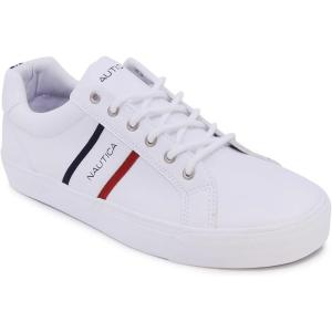 Nautica Men’s Casual Shoe, Classic Lace-Up Low Top Loafer, Fashion Sneaker – in Medium & Wide Width Sizes(Avary-white)