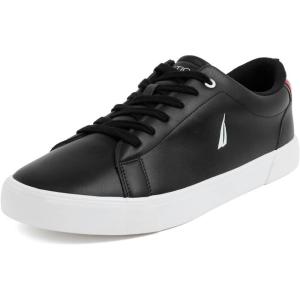 Nautica Men’s Casual Shoe, Classic Lace-Up Low Top Loafer, Fashion Sneaker – in Medium & Wide Width Sizes(Black/White)