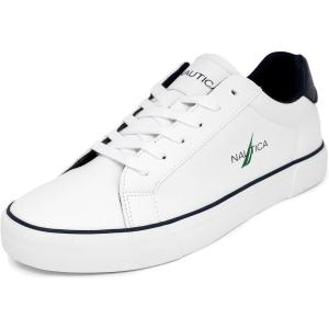 Nautica Men’s Casual Shoe, Classic Lace-Up Low Top Loafer, Fashion Sneaker – in Medium & Wide Width Sizes(White Green-myton)