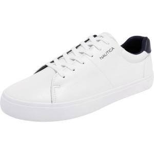 Nautica Men’s Casual Shoe, Classic Lace-Up Low Top Loafer, Fashion Sneaker – in Medium & Wide Width Sizes(White Navy-walvis)