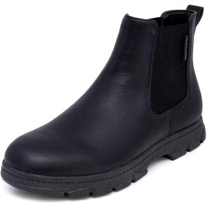 Nautica Men’s Chelsea Boot Slip-On Dress Ankle Shoe Chukka Desert Boots-Wuzer(Black Smooth)