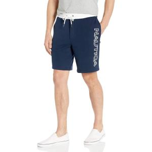 Nautica Men’s Fleece Knit Logo Shorts(Navy)