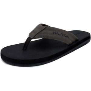 Nautica Men’s Flip Flop Shower Sandals Slides – Comfortable Waterproof Beach Footwear Slip-On Thong (Medium/Wide Width)(Tapped-grey)
