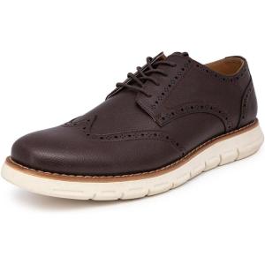 Nautica Men’s Knit Dress Oxford Dress Sneakers: Breathable, Stylish, Lightweight & Comfortable – Ideal for Business or Walking(Brown Pebbled)