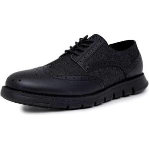 Nautica Men’s Knit Dress Oxford Dress Sneakers: Breathable, Stylish, Lightweight & Comfortable – Ideal for Business or Walking(Denim Black Smooth)