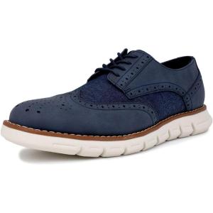 Nautica Men’s Knit Dress Oxford Dress Sneakers: Breathable, Stylish, Lightweight & Comfortable – Ideal for Business or Walking(Navy Denim Smooth)