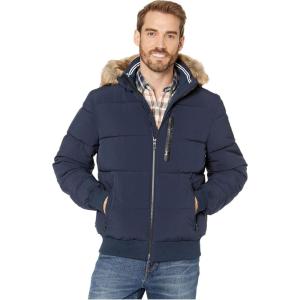 Nautica Men’s Lightweight Mix Media Bomber Jacket – Mechanical Stretch Water-Resistant Coat(Dk Navy)