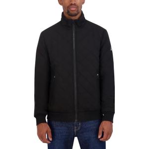 Nautica Men’s Lightweight Quilted Bomber Jacket – Mechanical Stretch Wind & Water-resistant(Black)