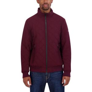 Nautica Men’s Lightweight Quilted Bomber Jacket – Mechanical Stretch Wind & Water-resistant(Burg)