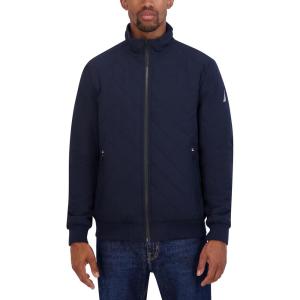 Nautica Men’s Lightweight Quilted Bomber Jacket – Mechanical Stretch Wind & Water-resistant(Navy)