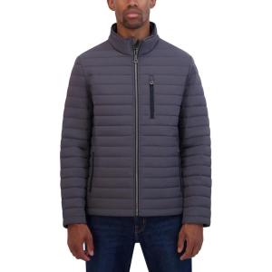 Nautica Men’s Lightweight Quilted Puffer Jacket – Full Zip Transitional Outerwear(Metal Grey)